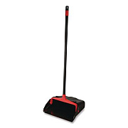 O-Cedar Commercial Maxi-Plus Lobby Dust Pan with Rear Wheels, 13 x 35, 30" Handle, Plastic, Black, 6/Carton (96208CT)