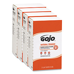GOJO NATURAL ORANGE Pumice Hand Cleaner Refill, Citrus Scent, 2,000 mL, 4/Carton (7255)