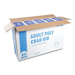 AmerCareRoyal Heavyweight Poly Aprons, Crab Design, One Size Fits All, White/Red, 500/Box, 5 Boxes/Carton (PB24)