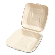 Boardwalk Bagasse PFAS-Free Food Containers, 9 x 9 x 3.19, Tan, Sugarcane, 100/Sleeve, 2 Sleeves/Carton (HNGE991CNPFA)