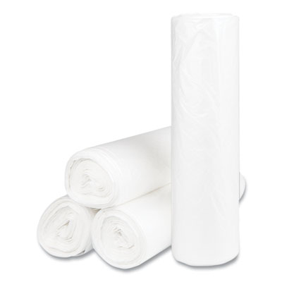 Inteplast Group High-Density Commercial Can Liners, 56 gal, 14 mic, 43" x 48", Natural, Interleaved Roll, 25 Bags/Roll, 8 Rolls/Carton (S434814N)