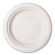 Vegware Nourish Molded Fiber Tableware, Compostable, Plate, Sugarcane, 6" dia, White, 1,000/Carton (VWP016NFA)