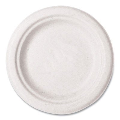Vegware Nourish Molded Fiber Tableware, Compostable, Plate, Sugarcane, 6" dia, White, 1,000/Carton (VWP016NFA)