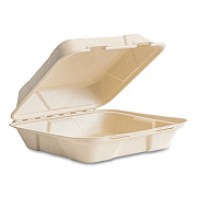 Vegware Nourish Molded Fiber Takeout Container, Compostable, 9 x 10 x 2, Natural, Sugarcane, 200/Carton (VWHC101NFA)