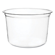 Vegware Round Deli Pots, Compostable, 16 oz, 4.6 Diameter x 3" h, Clear, Plastic, 500/Carton (CFDC16)