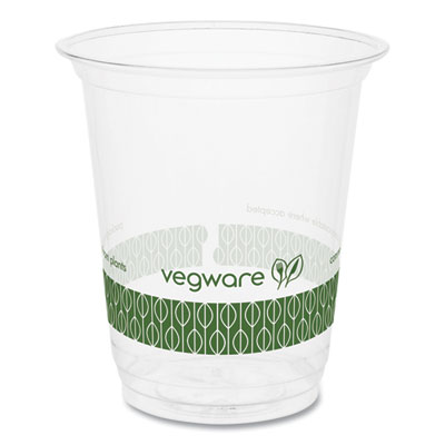 Vegware 76-Series Cold Cup, 7 oz, Plastic, Clear/Green, 1,000/Carton (R200G)