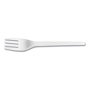 Vegware White CPLA Cutlery, General Purpose Fork, Plastic, White, 1,000/Carton (VWFK65)