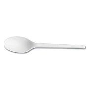 Vegware White CPLA Cutlery, General Purpose Spoon, Plastic, 1,000/Carton (VWSP65)