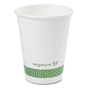 Vegware 89-Series Hot Cup, 12 oz, Paper, White/Green, 1,000/Carton (LV12G)