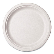 Vegware Nourish Molded Fiber Tableware, Compostable, Plate, Sugarcane, 10" dia, White, 500/Carton (VWP005NFA)