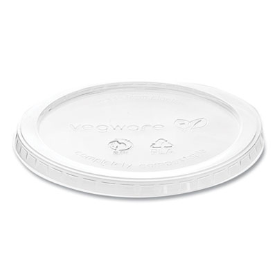 Vegware Round Deli Pot Lids, Compostable, For 8 oz to 32 oz Deli Containers, Clear, Plastic, 500/Carton (VDC120H)