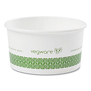 Vegware Soup Containers, Compostable, 6 oz, 3.5" Diameter x 1.7" h, Green/White, Paper, 1,000/Carton (SC06G)