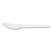 Vegware White CPLA Cutlery, General Purpose Knife, Plastic, White, 1,000/Carton (VWKN65)