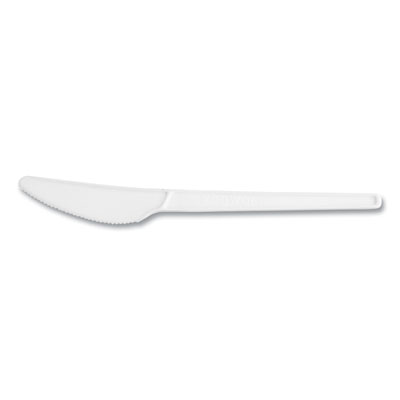 Vegware White CPLA Cutlery, General Purpose Knife, Plastic, White, 1,000/Carton (VWKN65)