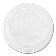 89 Series Hot Cup Lids, Fits Vegware 89-Series Hot Cups, Plastic, White, 1,000/Carton (VLID89S)