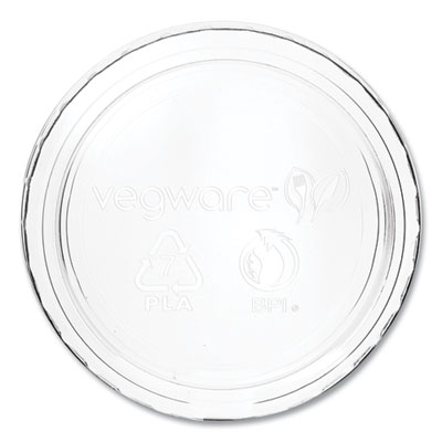 Portion Pot Lids, Fits Vegware 2 oz to 4 oz Portion Pots, Plastic, Clear, 2,000/Carton (CF736)