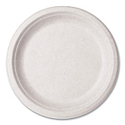 Vegware Nourish Molded Fiber Tableware, Compostable, Plate, Sugarcane, 9" dia, White, 500/Carton (VWP013NFA)