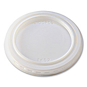 Fabri-Kal Portion Cup Lids, Fits 1 oz Squat Portion Cups, Plastic, Clear, 125/Sleeve, 20 Sleeves/Carton (L100PCS)