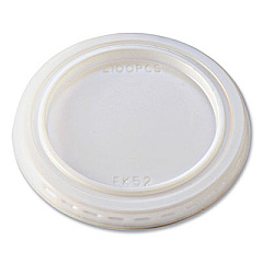 Fabri-Kal Portion Cup Lids, Fits 1 oz Squat Portion Cups, Plastic, Clear, 125/Sleeve, 20 Sleeves/Carton (L100PCS)