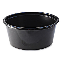 Fabri-Kal Portion Cups, 3.25 oz, Plastic, Black, 125/Sleeve, 20 Sleeves/Carton (PC325B)
