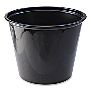Fabri-Kal Portion Cups, 5.5 oz, Plastic, Black, 125/Sleeve, 20 Sleeves/Carton (PC550B)