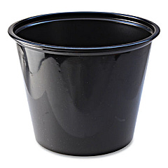 Fabri-Kal Portion Cups, 5.5 oz, Plastic, Black, 125/Sleeve, 20 Sleeves/Carton (PC550B)