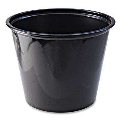 Fabri-Kal Portion Cups, 5.5 oz, Plastic, Black, 125/Sleeve, 20 Sleeves/Carton (PC550B)