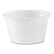 Fabri-Kal Portion Cups, 0.75 oz, Plastic, Translucent, 125/Sleeve, 20 Sleeve/Carton (PC075)