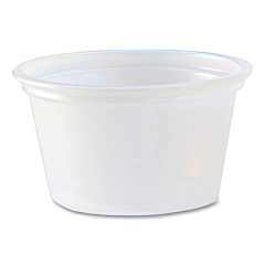 Fabri-Kal Portion Cups, 0.75 oz, Plastic, Translucent, 125/Sleeve, 20 Sleeve/Carton (PC075)