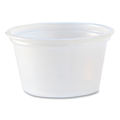 Fabri-Kal Portion Cups, 0.75 oz, Plastic, Translucent, 125/Sleeve, 20 Sleeve/Carton (PC075)