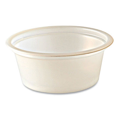 Fabri-Kal Portion Cups, Squat, 1 oz, Plastic, Translucent, 125/Sleeve, 20 Sleeve/Carton (PC100S)