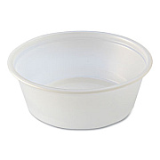 Fabri-Kal Portion Cups, Squat, 1.5 oz, Plastic, Translucent, 125/Sleeve, 20 Sleeve/Carton (PC150S)