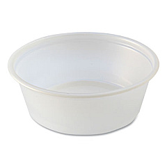 Fabri-Kal Portion Cups, Squat, 1.5 oz, Plastic, Translucent, 125/Sleeve, 20 Sleeve/Carton (PC150S)