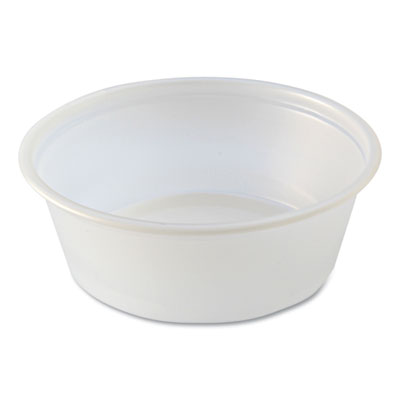 Fabri-Kal Portion Cups, Squat, 1.5 oz, Plastic, Translucent, 125/Sleeve, 20 Sleeve/Carton (PC150S)