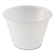 Fabri-Kal Portion Cups, 2.5 oz, Plastic, Translucent, 125/Sleeve, 20 Sleeve/Carton (PC250)