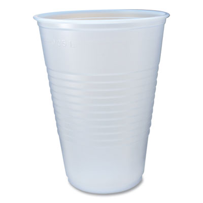 Fabri-Kal RK Ribbed Cold Drink Cups, 14 oz, Plastic, Clear, 50/Sleeve, 20 Sleeves/Carton (RK14)