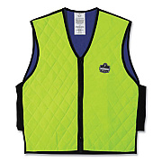 ergodyne Chill-Its 6665 Embedded Polymer Cooling Vest with Zipper, Nylon/Polymer, Large, Lime (12534)