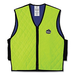 ergodyne Chill-Its 6665 Embedded Polymer Cooling Vest with Zipper, Nylon/Polymer, Large, Lime (12534)
