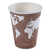 Eco-Products World Art Renewable and Compostable Hot Cups, 8 oz, Paper, Plum, 50/Pack, 20 Packs/Carton (EPBHC8WA)