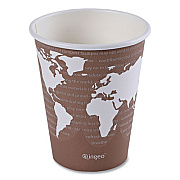 Eco-Products World Art Renewable and Compostable Hot Cups, 8 oz, Paper, Plum, 50/Pack (EPBHC8WAPK)