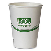 Eco-Products GreenStripe Renewable and Compostable Hot Cups, 12 oz, Paper, White/Green, 50/Pack, 20 Packs/Carton (EPBHC12GS)