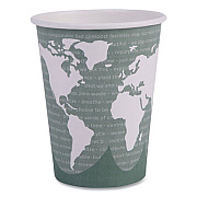Eco-Products World Art Renewable and Compostable Hot Cups, 12 oz, Paper, Sage, 50/Pack (EPBHC12WAPK)