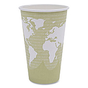 Eco-Products World Art Renewable and Compostable Hot Cups, 16 oz, Paper, Tan, 50/Pack, 20 Packs/Carton (EPBHC16WA)