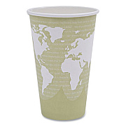 Eco-Products World Art Renewable and Compostable Hot Cups, 16 oz, Paper, Moss, 50/Pack (EPBHC16WAPK)