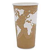 Eco-Products World Art Renewable and Compostable Hot Cups, 20 oz, Paper, Brown/White, 50/Pack, 20 Packs/Carton (EPBHC20WA)