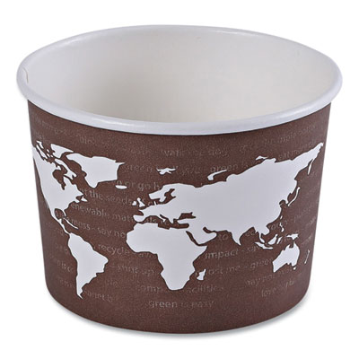 Eco-Products World Art Renewable and Compostable Food Container, 8 oz, 3.04" Diameter x 2.3" h, Plum, Paper, 50/Pack, 20 Packs/Carton (EPBSC8WA)