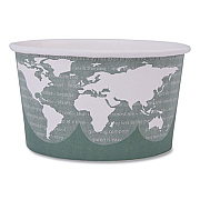 Eco-Products World Art Renewable and Compostable Food Container, 12 oz, 4.05" Diameter x 2.5" h, Moss, Paper, 25/Pack, 20 Packs/Carton (EPBSC12WA)