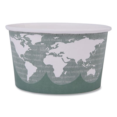 Eco-Products World Art Renewable and Compostable Food Container, 12 oz, 4.05" Diameter x 2.5" h, Moss, Paper, 25/Pack, 20 Packs/Carton (EPBSC12WA)