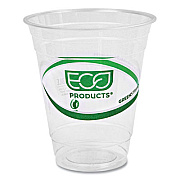 Eco-Products GreenStripe Renewable and Compostable Cold Cups, 12 oz, Plastic, Clear, 50/Pack, 20 Packs/Carton (EPCC12GS)