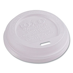 Eco-Products EcoLid Renewable/Compostable Hot Cup Lids, Fits 8 oz Hot Cups, Plastic, White, 50/Packs, 16 Packs/Carton (EPECOLID8)